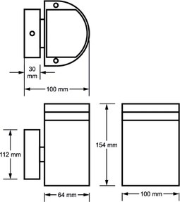 Applique da esterno KORTEK 1xGU10/30W/230V IP54 nero