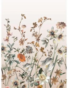 Fotomurale Fiori, giallo, marrone, panna