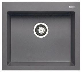 Lavello integrato 1 vasca PYRAMIS Voyager granito L 50 x L 57 cm grigio