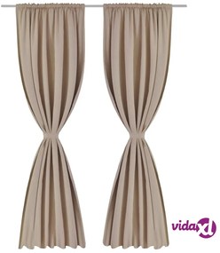 vidaXL Tende Oscuranti Nere 2 pz con Orlo Ribattuto 135 x 245 cm