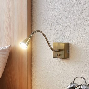 Lindby Jolka Lampada a LED da lettura, interruttore, ottone antico