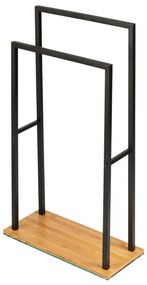 WENKO 24752100 - Porta asciugamani BAMBUSA 46x80 cm nero/marrone