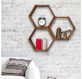 SET 3x Mensola da parete ELFO 38x58 cm marrone