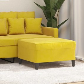 Poggiapiedi Giallo 70x55x41 Cm İn Velluto /