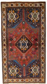 Shiraz Tappeto 110 x 210 Rosso (Iran) Annodato A Mano