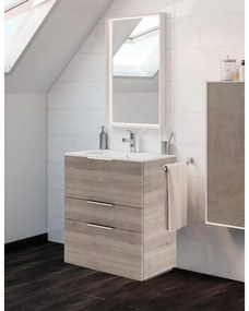 Mobile sottolavabo e lavabo Neo per vasca centrale rovere grigio L 60 x H 84 x P 48 cm 3 cassetti