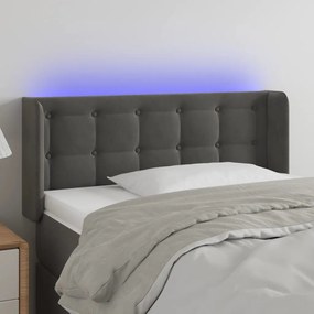 Testiera A Led Grigio Scuro 83x16x78/88 Cm İn Velluto /