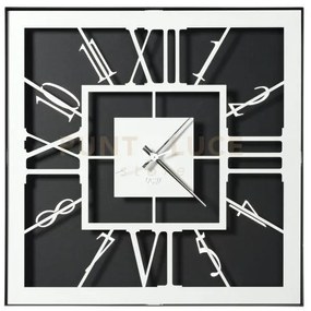 Orologio da muro di design tauro nero e bianco marmo in ferro 50x50cmh