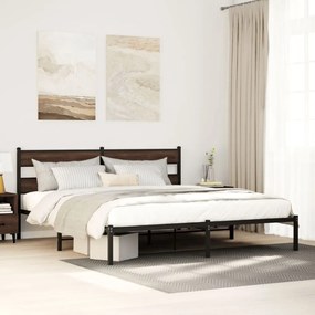 Giroletto Senza Materasso Con Testiera Rovere Marrone 200x200cm /