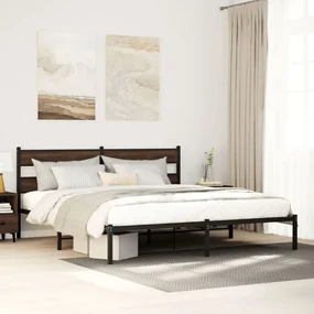 Giroletto Senza Materasso Con Testiera Rovere Marrone 200x200cm /