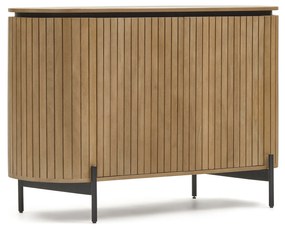 Kave Home - Credenza Licia 2 ante in legno massello di mango e metallo verniciato nero 120 x 80 cm