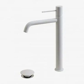 Set Rubinetto Lavabo E Valvola Di Scarico In Ottone Per Lavello Tipo Click-clack Senza Troppopieno Orveta Bianco & ↑30 Cm - Sklum