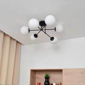 Lampadario a plafone MOON 6xE27/15W/230V nero