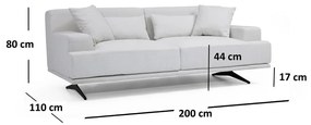 Divano grigio chiaro 200 cm Bentley - Balcab Home