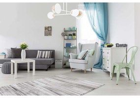 Plafoniera Moderna Inari Acciaio Bianco 4 Luci E27 Ip20