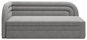 Divano grigio allungabile/con contenitore con penisola a sinistra e rivestimento in bouclé 223 cm Fabillo – ELTAP