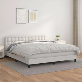 Giroletto A Molle Con Materasso Bianco 160x200 Cm İn Similpelle /