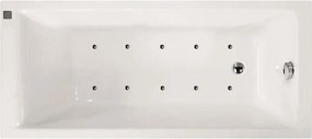 Vasca idromassaggio rettangolare Galaxy,bianco ,80, 180 cm, 10 bocchette, SANYCCES