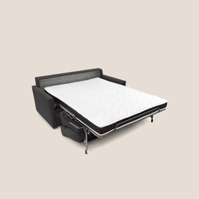 Margot Divano letto matrimoniale con schienale morbido alto in tessuto T02 nero