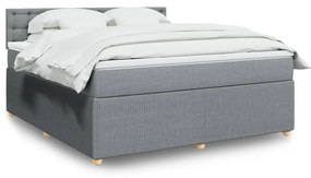 Giroletto A Molle Con Materasso Grigio Chiaro180x200 Cm Tessuto /