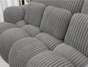 Divano grigio allungabile con rivestimento in velluto a coste 256 cm Cotonn – ELTAP