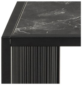 Tavolino nero con piano in vetro 80x80 cm Strington - Actona