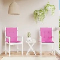 Cuscini per Sedia con Schienale Basso 2 pz Rosa in Tessuto 361334