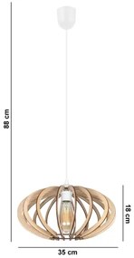 Lampadario su corda EARTH 1xE27/60W/230V bianco/beige