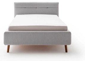 Letto matrimoniale imbottito grigio chiaro con contenitore con rete inclusa 140x200 cm Lotte – Meise Möbel