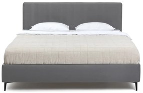 Letto matrimoniale imbottito grigio con rete inclusa 160x200 cm Noira Slim – Bonami Selection