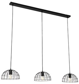 Lampada a sospensione industriale nera 3 luci - Hanze