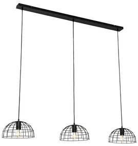 Lampada a sospensione industriale nera 3 luci - Hanze