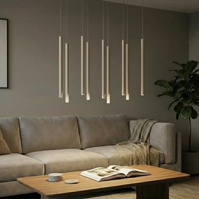 Lampadario a Sospensione in Acciaio SELTER 9 Mokka 9xG9