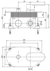 Cersanit S951-322 - Rubinetto doccia per installazione a scomparsa CREA nero