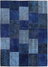 Patchwork Tappeto 170x240 Blu (Iran) Annodato A Mano