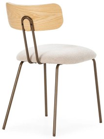 Sedia da pranzo beige/di colore naturale in imbottito Olimpia – MOME