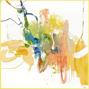 Quadro con elementi dipinti a mano 102x102 cm Confidential Yellow - Malerifabrikken