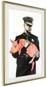 Poster  Pig  Cornice Quadri Cornice d'oro con passe-partout, Larghezza x Altezza Home decor 20x30