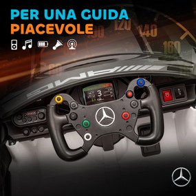 Macchina Elettrica Bambini 3-8 Anni Licenza Ufficiale Mercedes AMG 12V con Telecomando Luci LED Bianco...