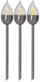 Illuminazioni esterne in set LED con alimentazione a pannelli solari con picchetto 3 pz (altezza totale 40 cm) Olympus – Star Trading