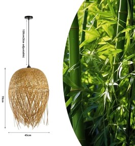 Immax 08271L - Lampadario a sospensione con filo HILO 1xE27/40W/230V diametro 45 cm bambù