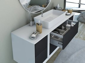 Lavabo da appoggio Bellagio BADEN HAUS rettangolare in solid surface L 63 x H 13 x P 33 cm bianco