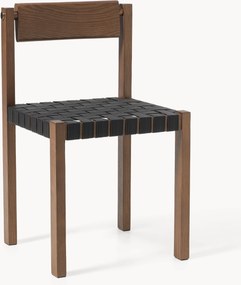 Sedia in legno con seduta in pelle Liza