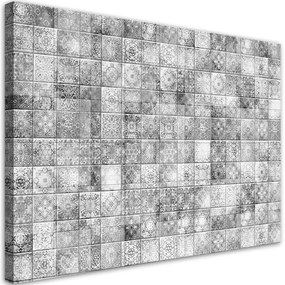 Quadro su tela, Mosaico orientale su piastrelle grigie