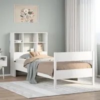 Letto Libreria senza Materasso Bianco 100x200 cm Legno di Pino 3322994