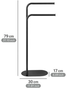 Stand portasciugamani nero in acciaio Levante – Wenko
