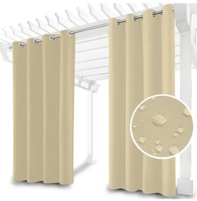 Tenda da giardino su anelli sulla terrazza MIG17 beige