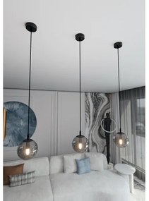 Lampadario a sospensione con filo COSMO 1xE14/10W/230V diametro 14 cm nero/grigio