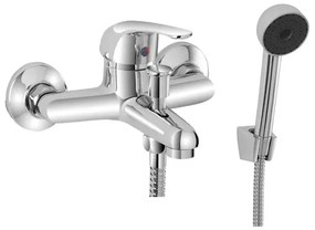 Miscelatore per vasca in ottone cromato con duplex e kit doccia Kant