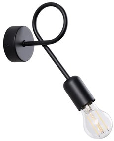 Sollux SL.1433 - Applique LOOP 1xE27/15W/230V nero